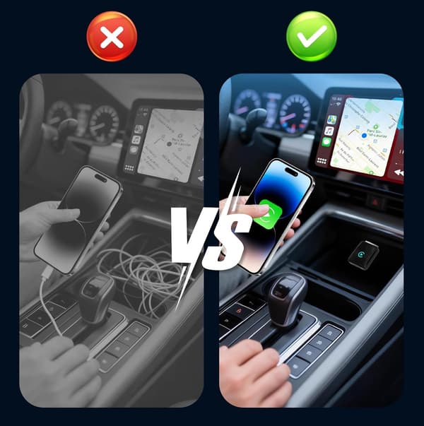 Mini trådløs CarPlay-adapter, grå, til Android-brug, sølvgrå, kompakt trådløs AutoPlay-adapter til Android Auto, hurtig automatisk forbindelse