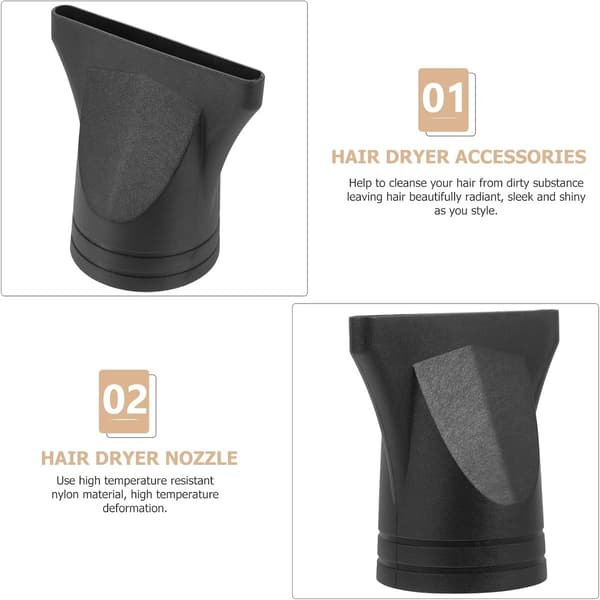 3-delt diffuser hårtørrer - til Ø 4,35-4,5 cm - 5*7,5*7,5 cm - Bred åbning - Hårstyling tilbehør - Erstatning - Universal - Sort