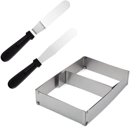 Justerbar rektangulær kagestand - udtrækkelig ramme - rektangulær kageform - rustfrit stål - kager - mousser - 27,7*18*5cm