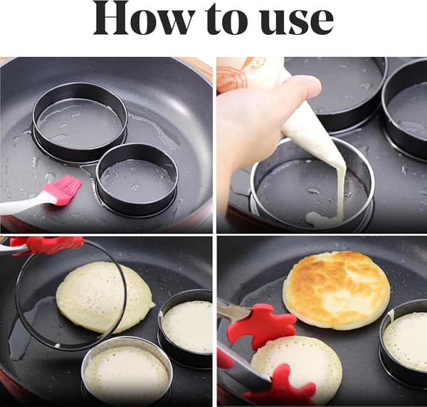 stykker 430 bageforme i rustfrit stål 8 cm - non-stick pandekageforme - til muffins og budding