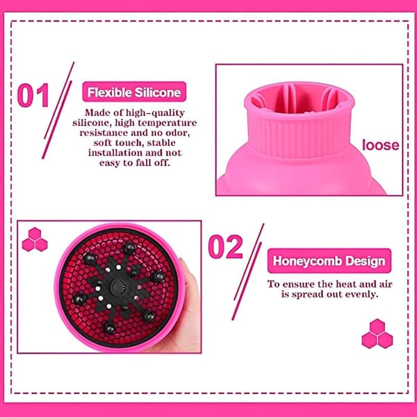 Diffuser-tilbehør - Universal hårtørrer krøllebørste - Multistyler - Pink