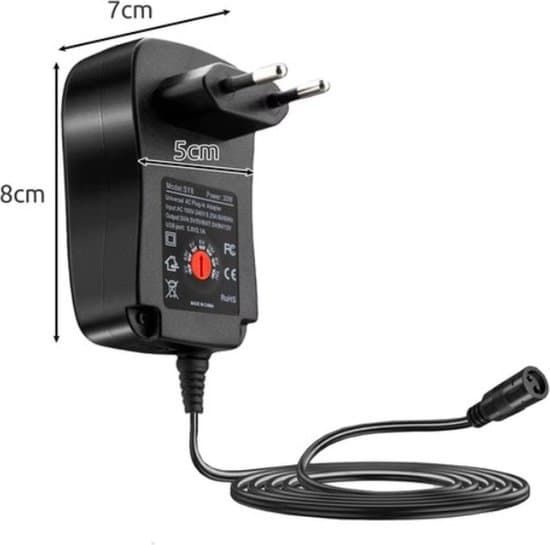 stykker - universaladapteradapter 12 voltadapter 1 til 12 voltadapter 9 voltadapter 6v - strømadapter usb - Sort - Sort
