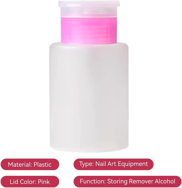 2 stk. væskepumpedispenser - Push Down plastikpumpeflaskedispenser - Flip Top-låg til alkohol - neglelakfjerner - acetone