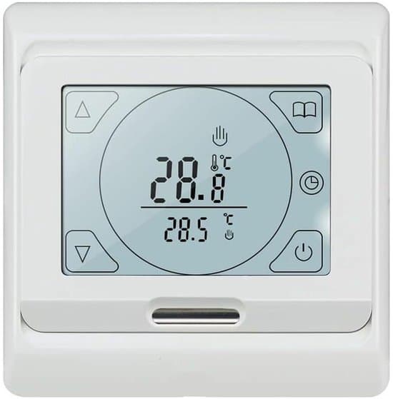 Digital Programmerbar Rumstermostat LCD Pekskärm - Elvärme - Temperaturregulator med Golvsensor