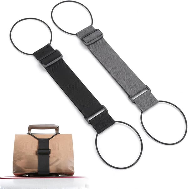 2 stycken elastiska fästremmar, 2 stycken, 2 stycken elastiska fästremmar för bagage, bagagerem, ryggsäcksrem, resetillbehör för resväskor