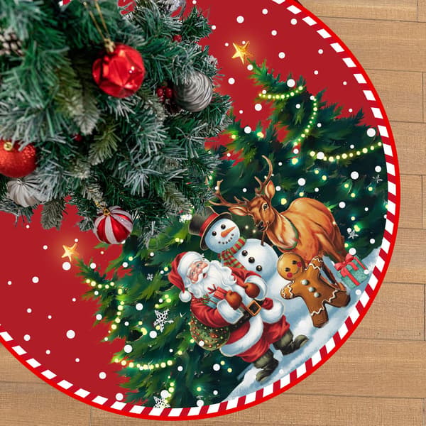 Röd julgransmatta, julgransfotskydd