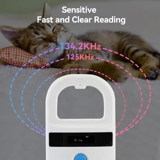 Chip Reader - Bluetooth RFID Chip Reader för Husdjur - Kompakt Chip Reader - Husdjurschip Reader - USB Uppladdningsbar - Trådlös Chip Reader - FDX - Vit