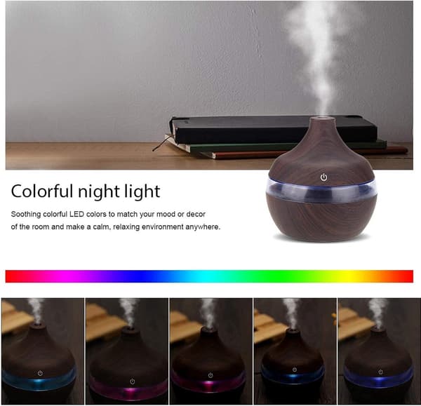 Aroma Cool Mist Diffuser 300ml - Ultraljudsförångare - Eterisk Olja Atomizer - Aromadiffuser - Luftfuktare - Luft - Aromaterapi - Förångare - 300m