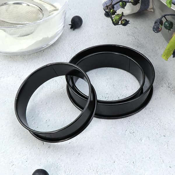 stykker 430 bageforme i rustfrit stål 8 cm - non-stick pandekageforme - til muffins og budding