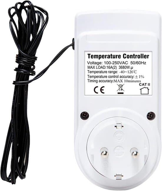 230V Digital Termostatstik med Sensor til Opvarmning og Køling
