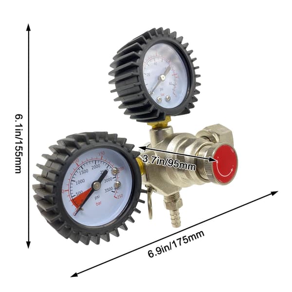 CO2-trykregulator - trykregulator. CO2-trykregulator med to skiver. To-vejs trykregulator til ølmaskiner - ølbrygning