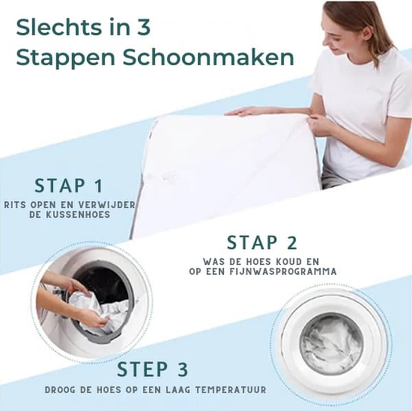 Triangulär 5-i-1 kilkudde - Ryggkudde - Ryggstöd - Memory Foam - Läskudde för sängen - Vit/Grå