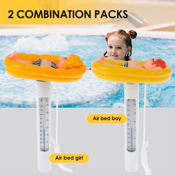 Pooltermometer - 2 Stykker - Flydende Vandtermometer - Vandtermometer - Udendørs Termometer - Badetermometer - Flydende - 2 Stykker