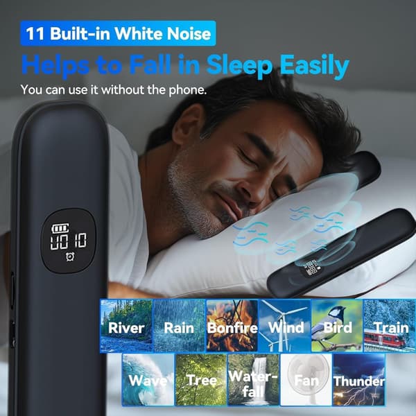 TF for Bone deep with late your sleep white Ideal night pillow noise. speaker without partner (Black) Supports function Bluetooth