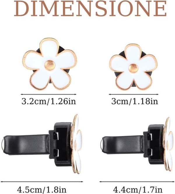 Bilduftfriskerclips - Blomsterdesign - Aromaterapi duft - Sæt med 6 - Biltilbehør til interiør