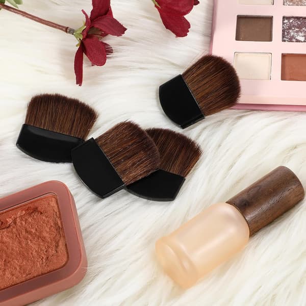 4 Mini Makeupbørster – Bløde børster – Multifunktionelle – Til løs pudder og blush – Bærbare til rejser og kinder