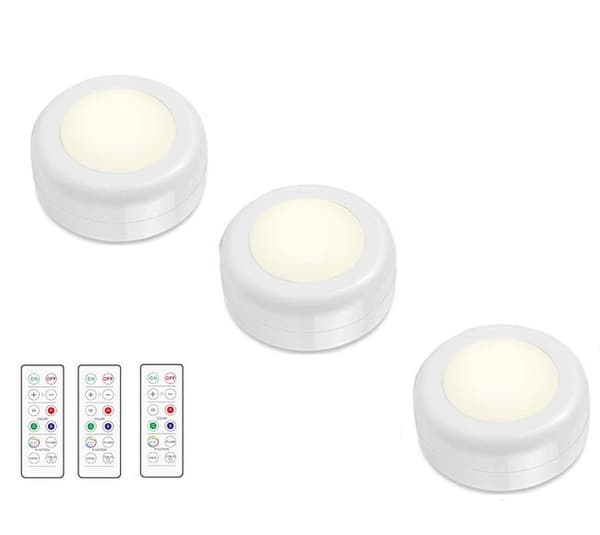 LED-spotlight med fjärrkontroll, 3-pack