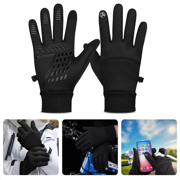 Luksushandsker - Touchscreen-handsker - Størrelse L - Unisex Vinterhandsker - Sort - Smartphone-handsker - Inkluderer E-BOG
