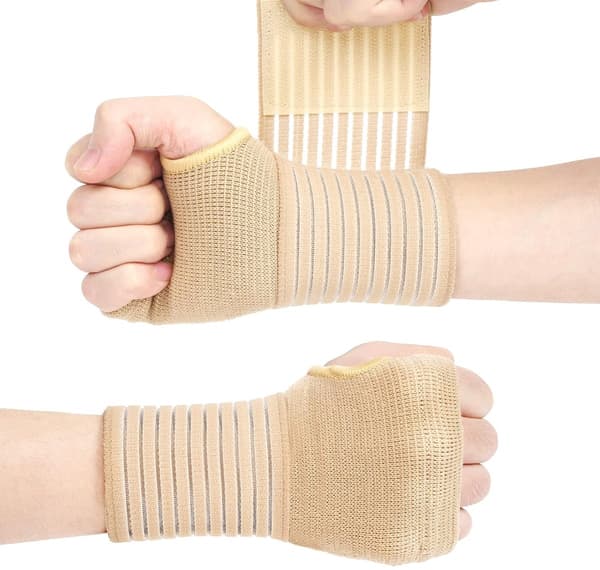 2-pack handledsstöd, elastiskt handledsstöd med rem, justerbart handledsstöd andningsbart stöd, handledsstöd