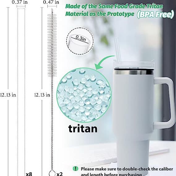 Lämplig för Stanley Ice Master Space Mug sugrörsset - Isolerad mugg sugrörsset - 8 sugrör, 2 borstar