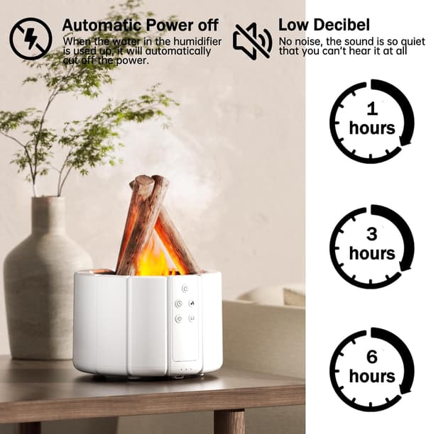 Bonfire luftfugter 250 ml med fjernbetjening, æterisk oliediffuser, lydløs flamme diffuser, aromaterapi duftoliediffusere