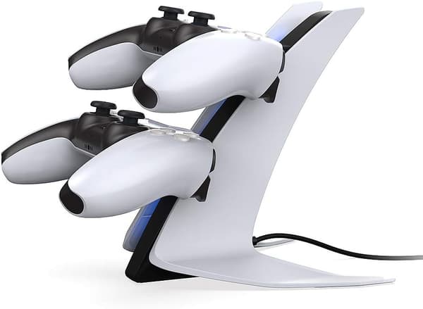 Velegnet til PS5-controlleroplader, med LED-belysning og opladerkabel, PlayStation 5 Dual Controller-ladestation