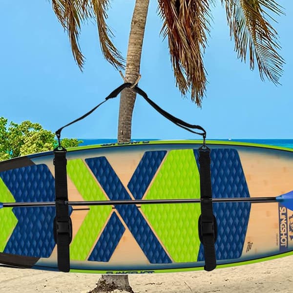 Surfbrætstropper - Justerbar kajakbærerem - Bærerem til surfbræt - kajak - SUP - longboard - stand-up paddleboard - Sort