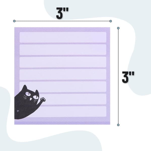 Sticky notes - 6 stk. - Index Tabs - Selvklæbende noter - Post its - Post it notes - Post it tabs - Katte motiv - 6 stk. - 7.5x7.5 cm