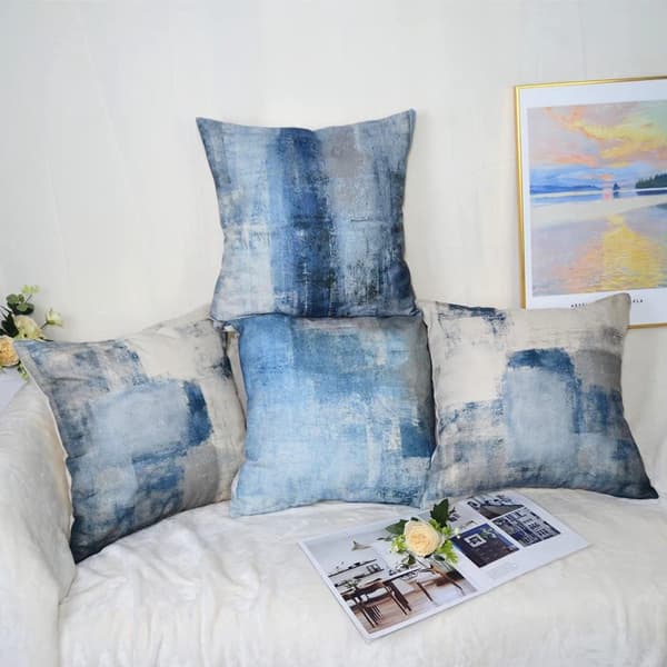 Kuddfodral Set 45x45 cm – 4 Mönstrade Prydnadskuddar för Soffa & Sovrum | Vardagsrumstillbehör