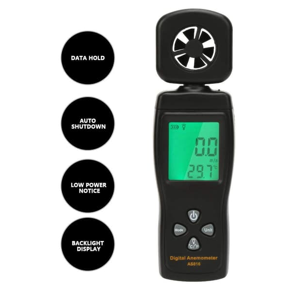 Vindhastigheds- og luftstrømstester, SMART SENSOR AS816 0,3-30m/s Mini Digital Anemometer