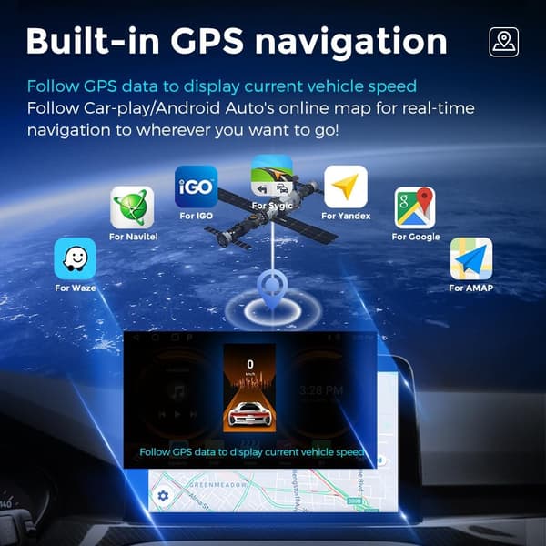 Trådløs Android Auto og CarPlay-adapter til Android-telefoner og iPhones, plug-in Type-C-adapter, åbent Android-system med GPS