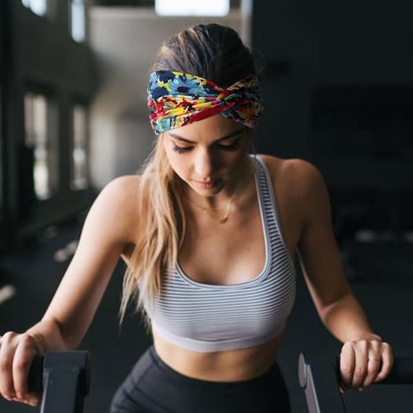 Elastiske hårbånd sæt med 4 til kvinder - Boho hårtilbehør til yoga og sport