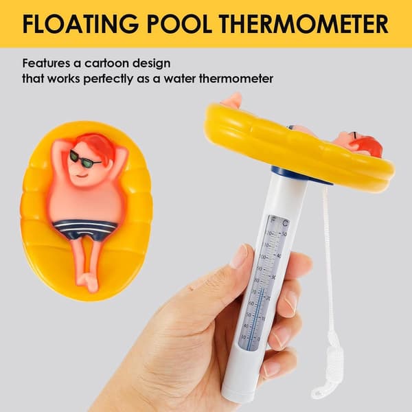 Pooltermometer - 2 delar - Flytande vattentermometer - Vattentermometer - Utomhustermometer - Badtermometer - Flytande - 2 delar