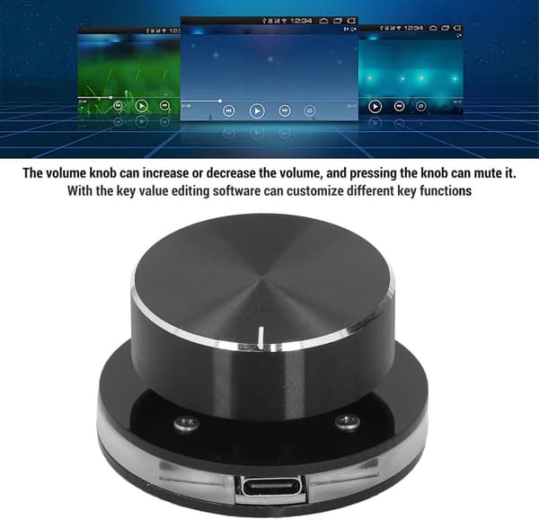 USB Volymkontroll med RGB-belysning för PC och Multimedia