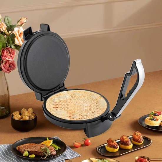 Roti Maker - Elektrisk Roti Maker - Roti Pan - 30cm - 1000W - Svart