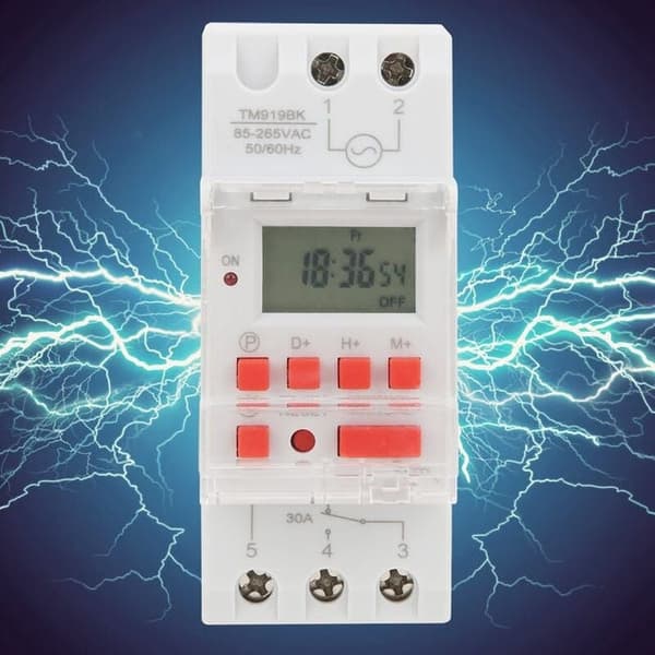 TM919BK 85265V AC 30A LCD 7-dages programmerbar digital timer, programmerbar tidsafbryder