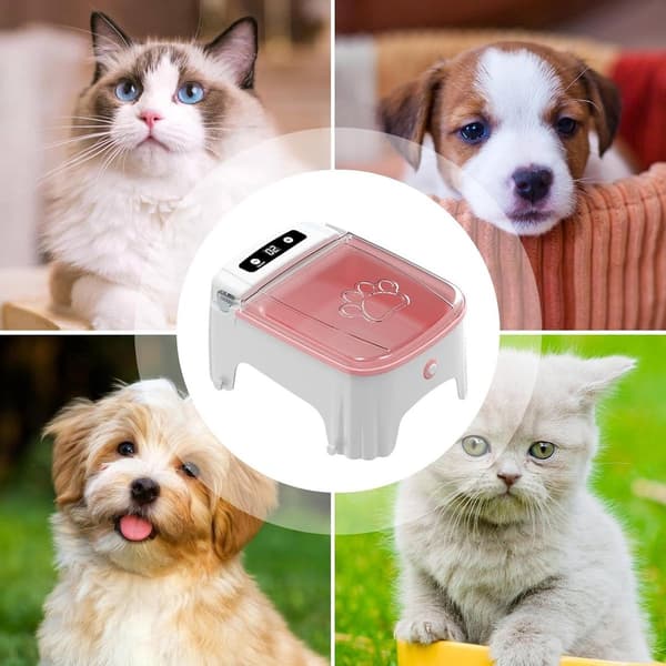Automatisk kattefoderskål - Timer - Sensor til åbning af låg - Kattebakke - Kattefoderdispenser - Pink