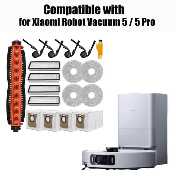 18 stk. udskiftningsdele til Xiaomi Robot Vacuum 5 / 5 Pro