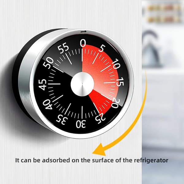 Køkkentimer Magnetisk Timer, Visuel Nedtælling Køkken Rustfrit Stål Mekanisk Ur, Vækkeur, Påmindelse (Rustfrit Stål)