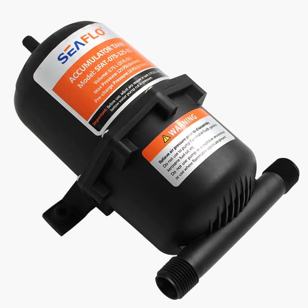 0,75 liters tryckackumulator vattenpump med flödeskontroll, 125 psi