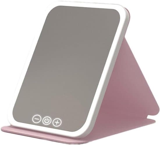 Makeupspejl - Genopladeligt - 3 Lysfarver - Pink