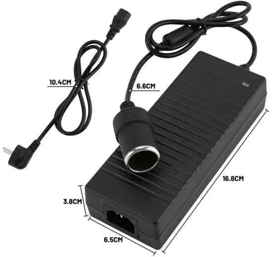 230V til 12V Bilstrømomformer – 180W – 15A – Med cigarettænderforbindelse – Sort