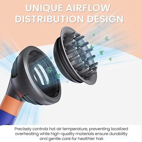 Tilbehør egnet til krøllejern, egnet til alle Dyson krøllejern, diffuser-tilbehør med diffuserfunktion, sort