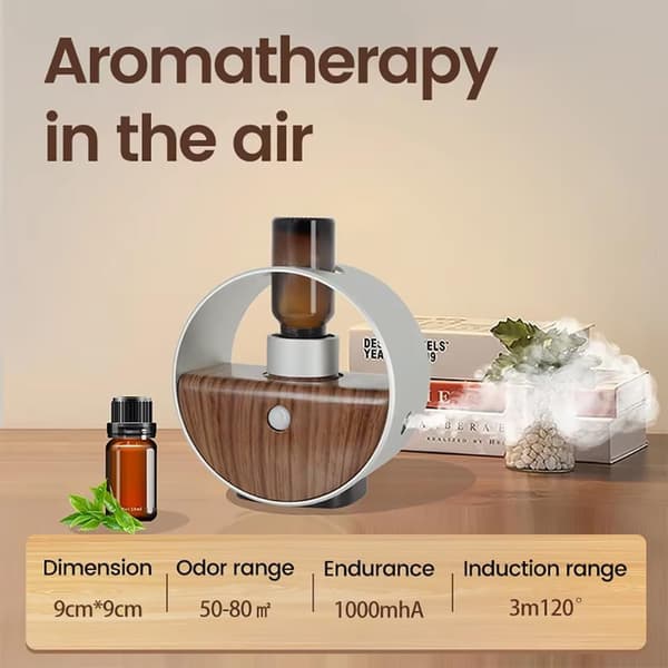 Æterisk oliediffuser, LED-lys smart induktionsduftmaskine, vandfri aromadiffuser, omvendt aromadiffuser, aromaterapiudstyr