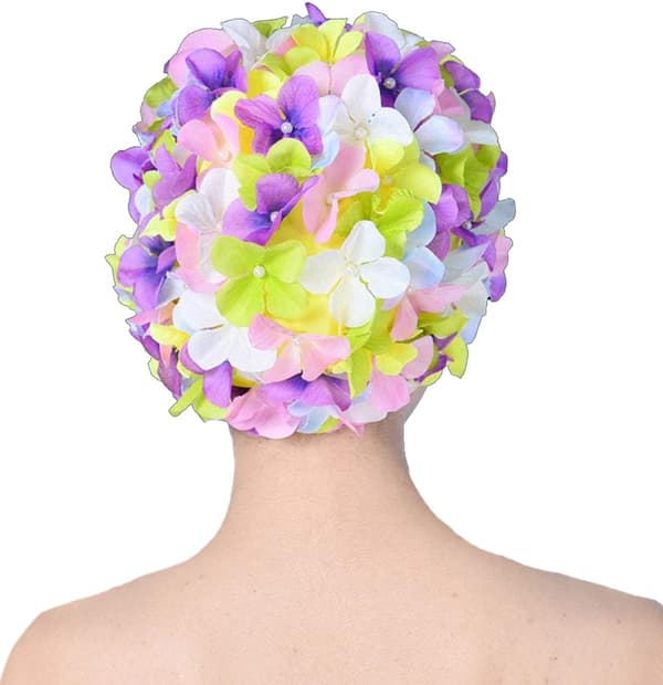 Badehætte - Kronblad Mode Dame Badehætte - Håndsyet Badehætte - 3D Blomster Badehætte - Strækbar Badehætte - Behagelig at have på - 1 Styk