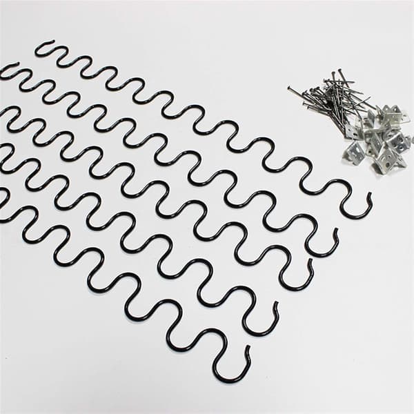 Kompressionsfjedersæt - Sofafjederclips - Møbelreparation - Rustfrit stål - 50 cm - Sølv
