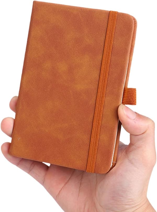 A6 Notesbog - Business Notesbog PU Læder - Dagbog - Notesbog - 96 Ark - Kontor Notesbog - Brun
