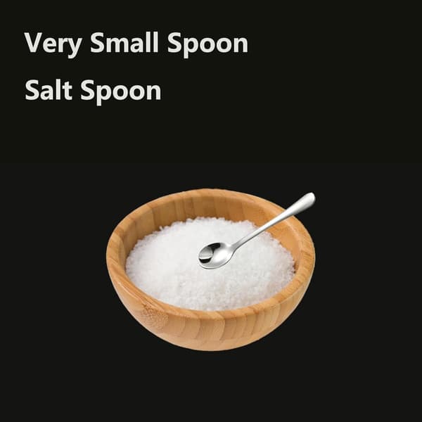 Mini krydderiskeer i rustfrit stål - 7,3 cm - Til salt, sukker og honning