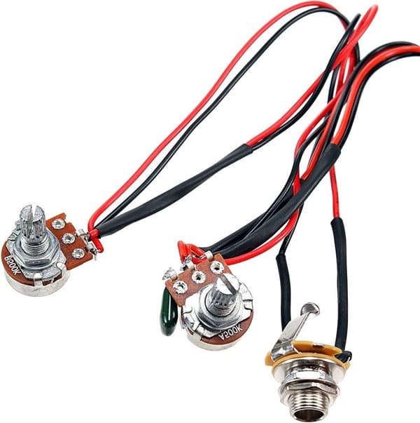 Piezo-pickup med 6,35 mm jack, volym- och tonkontroll för akustisk gitarr och ukulele