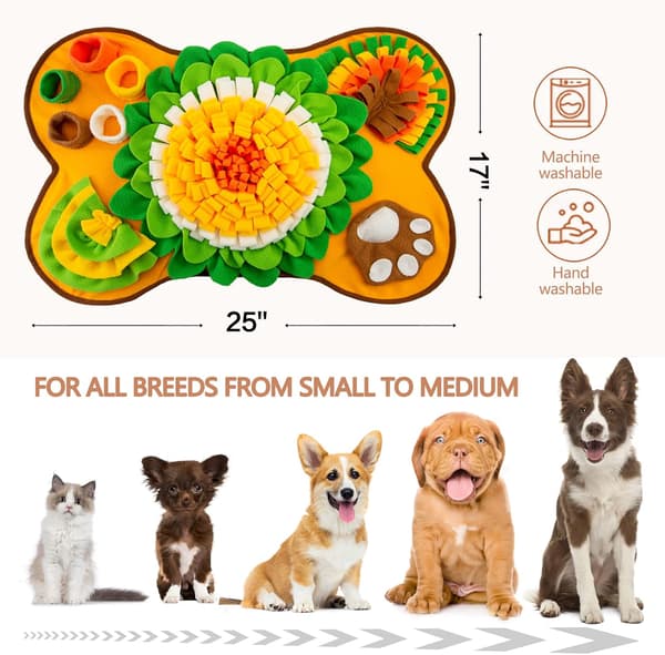 Snusemåtte til hunde, snusemåtte til små og mellemstore hunde, interaktiv snusemåtte og fodermåtte til hvalpe, slow feeder hundegodbid